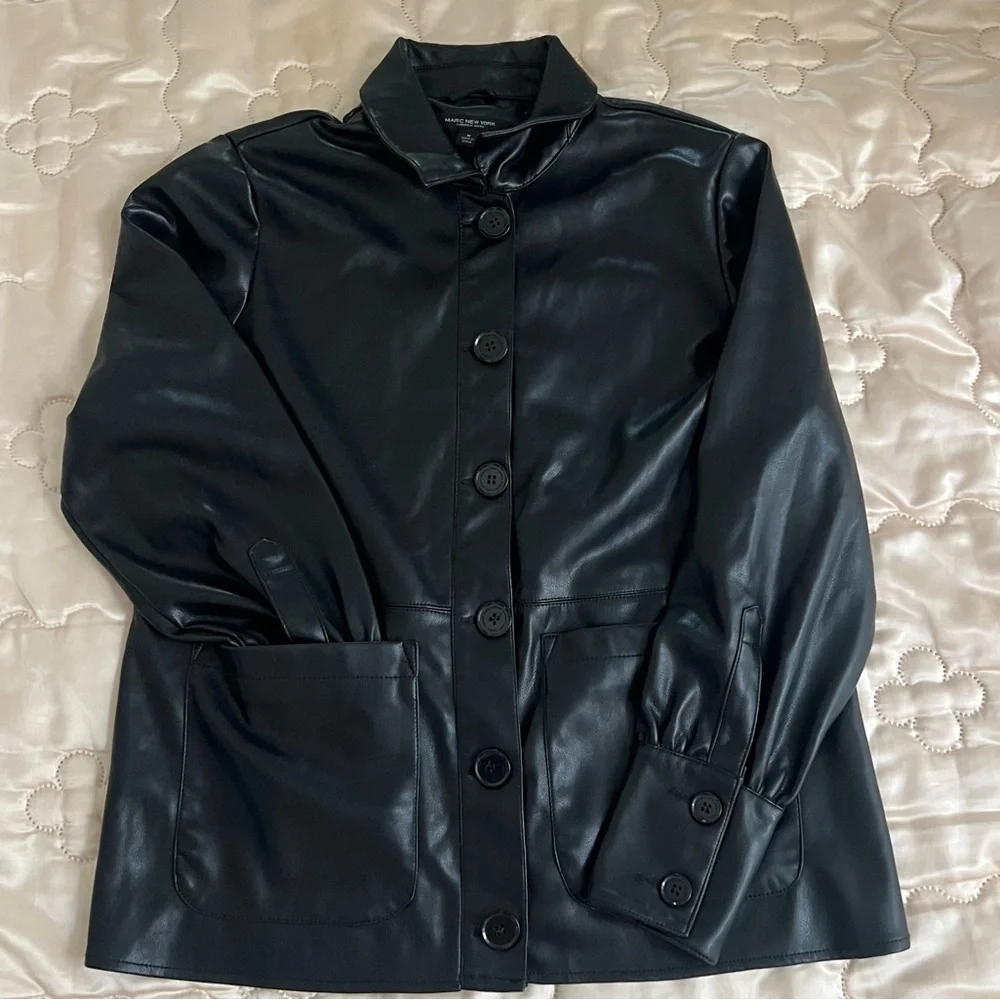Marc New York Black Faux Leather Women's Jacket - Picture 12 of 13